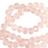 Top Glas Facett Glasschliffperlen 4x3mm rondellen Primrose pink-pearl shine coating